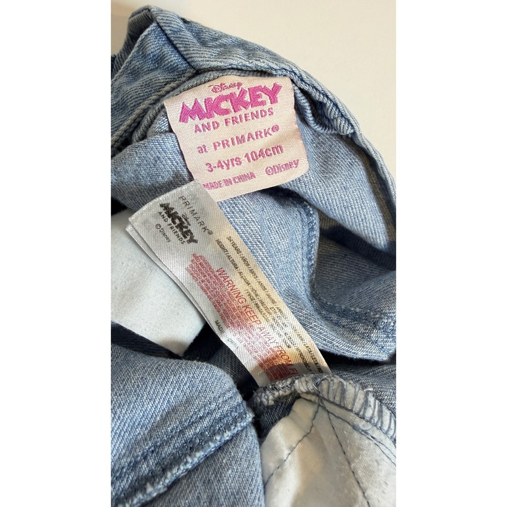 Disney Primark Girls Minnie Mouse Daisy Duck Denim Shortalls Overalls 3-4Y - Picture 8 of 12